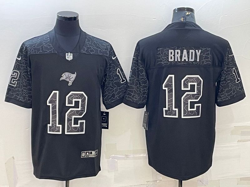 Men Tampa Bay Buccaneers 12 Brady Black Reflector 2022 Nike Limited NFL Jersey